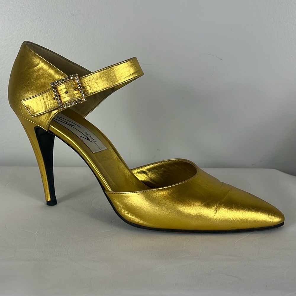 Genny Gold Leather Heels